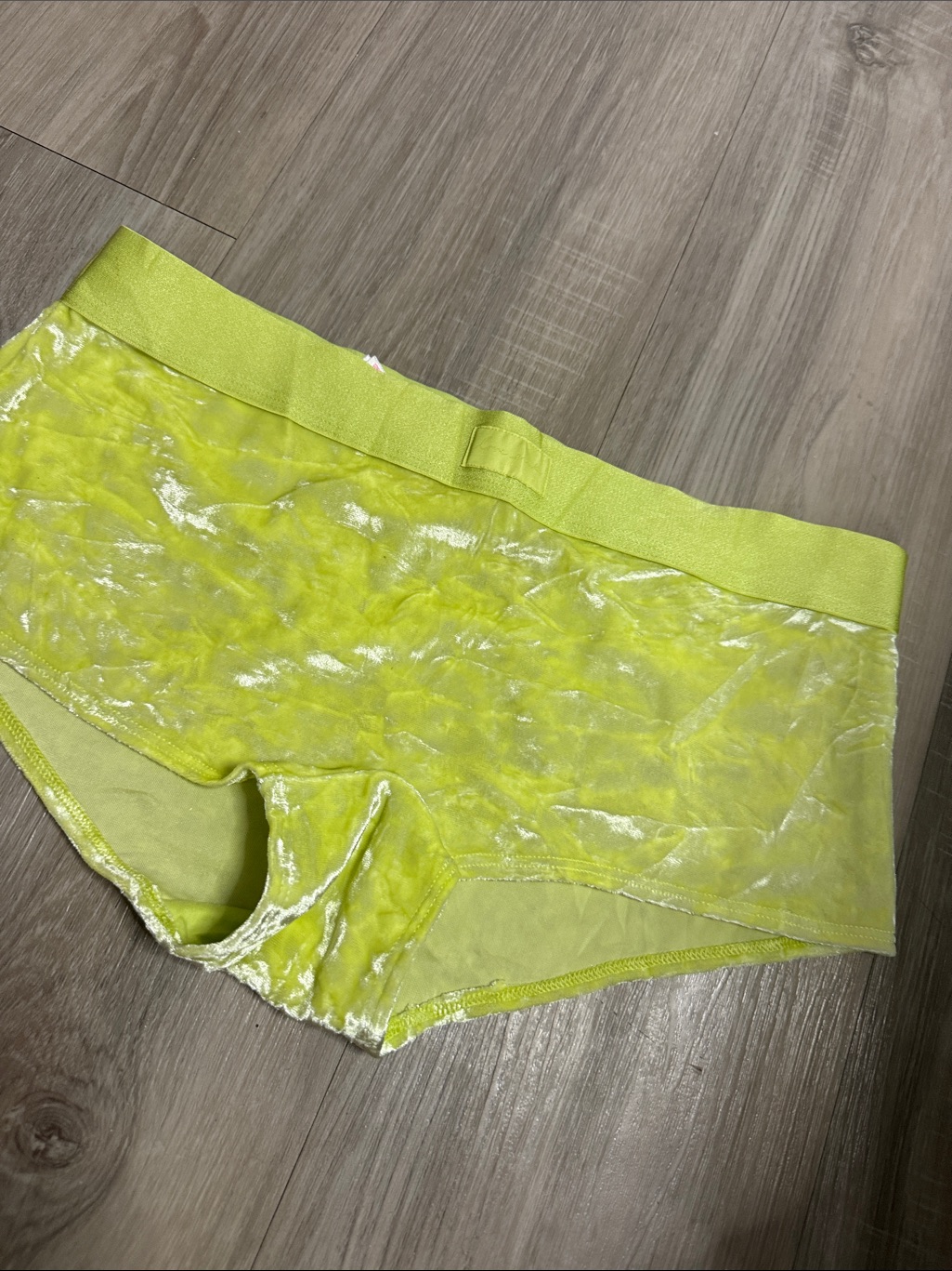 Pink Victoria's Secret Sheer Velvet Boyshorts - Neon Lime